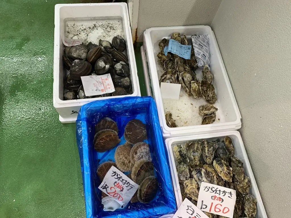 山治の殻付きホタテ